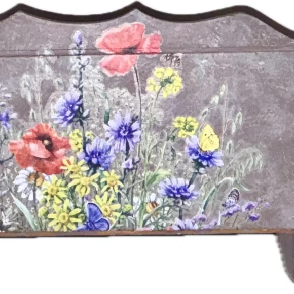 Faux Stone Finish Floral Jewelry Box with Bonus Trinket Box